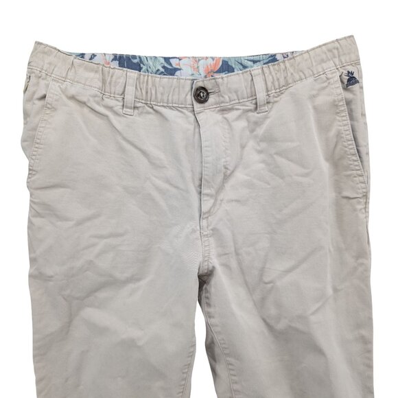 Chubbies Chino Pants Mens Khaki Beige Flat Front Cotton Stretch Straight Size M - Picture 3 of 12